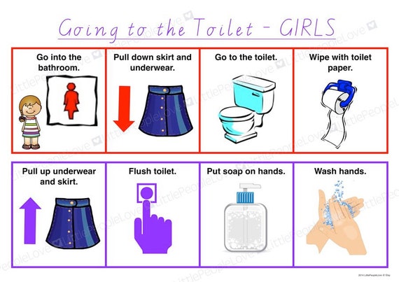 Going to the Toilet Girls Etsy
