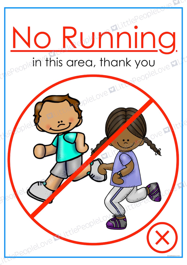 No Running/walking Only Classroom Posters Etsy