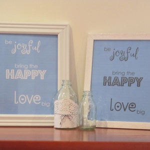 Wall Art:  Joyful Happy Love BLUE