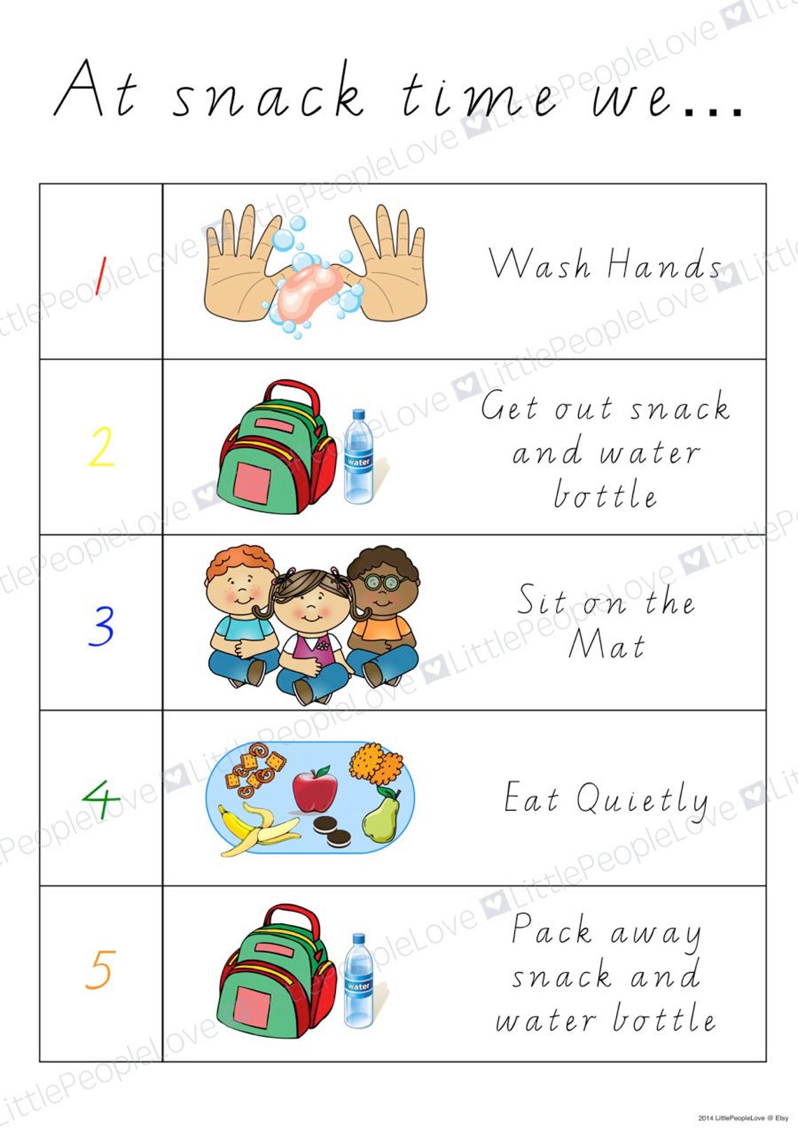 Snack Time Classroom Poster - Etsy