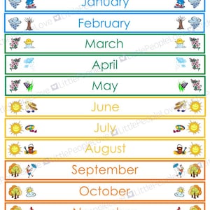 Months of the Year Poster- Northern Hemisphere