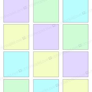 May include: A printable checklist with nine blank squares in pastel colors, labeled "Free Play Activities Today..."  This printable is a great way to encourage kids to play and have fun.