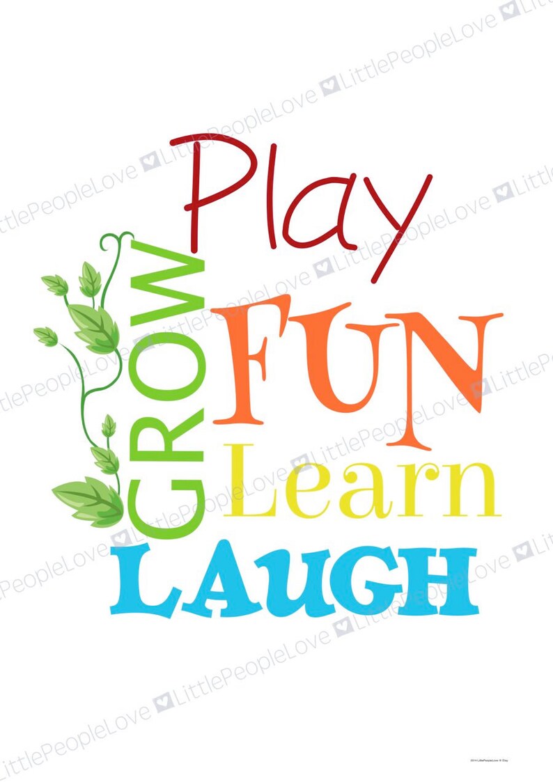 Wall Art Play Grow Fun Learn Laugh 1  Etsy