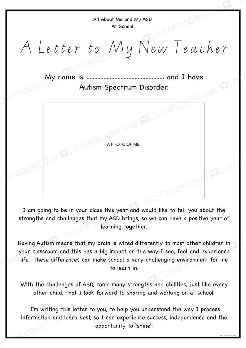 A Letter To My Teacher Template