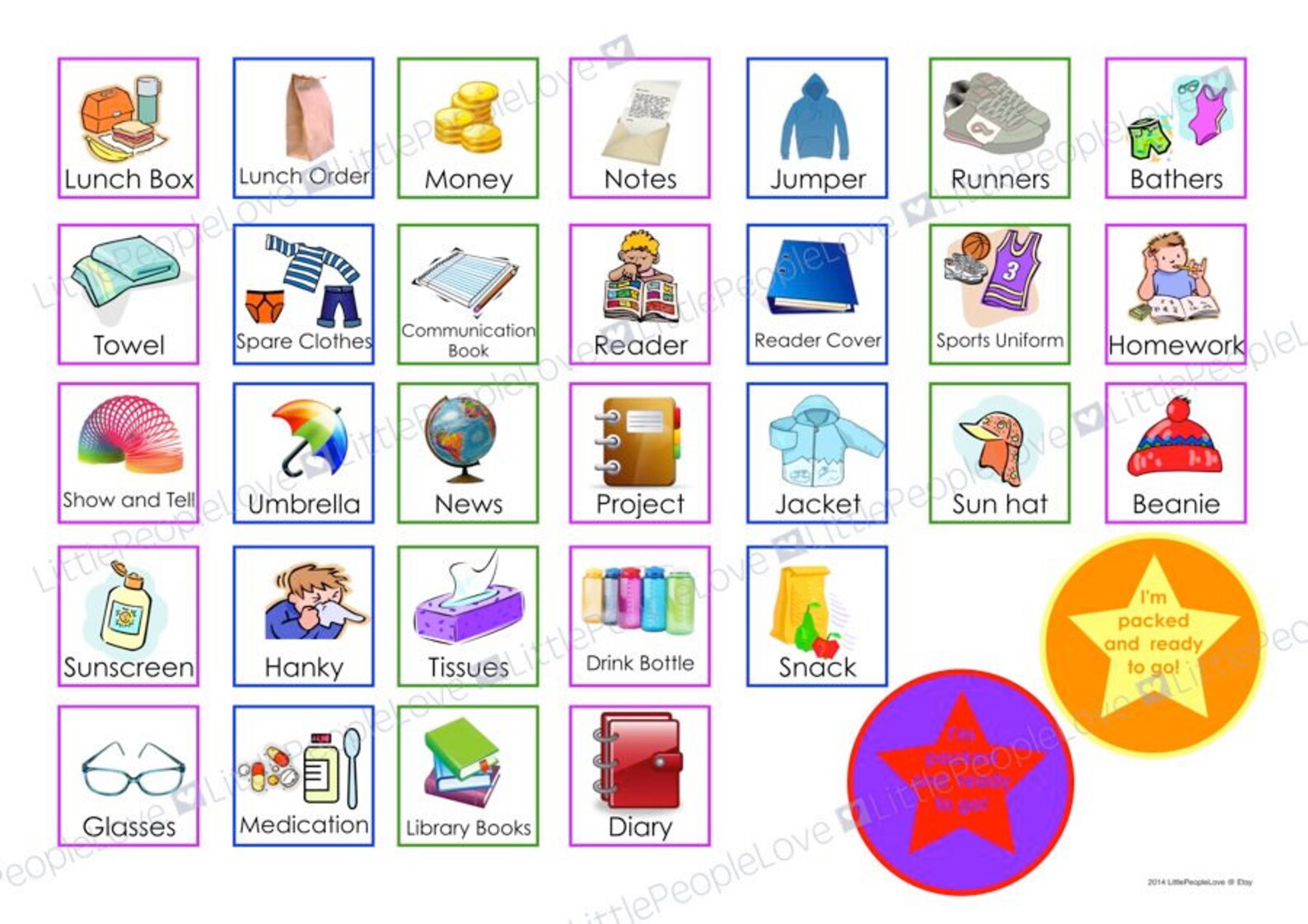 Packing My Bag Routine Chart - Etsy