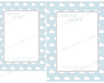 Encouragement Art for Boys: Blue/Grey Clouds Little Man