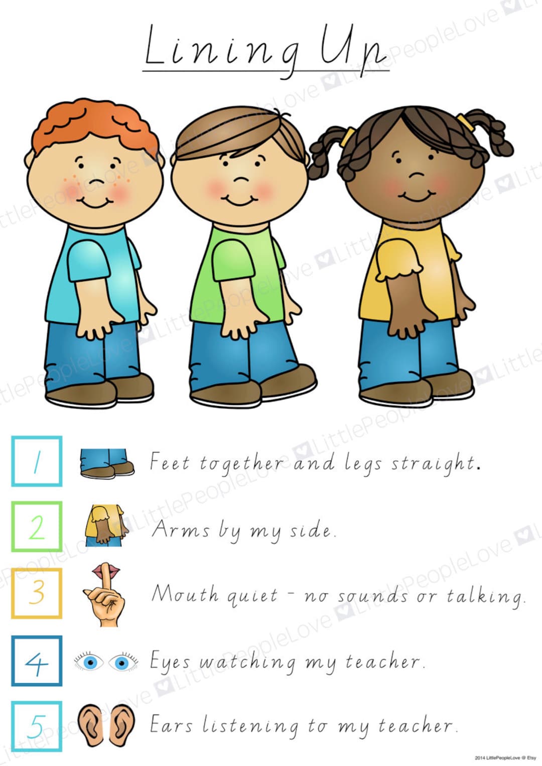 Lining up Classroom Poster Etsy