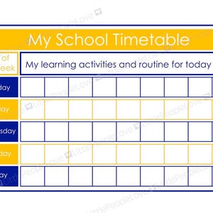 My School Timetable (Blue/Yellow)