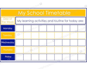 My School Timetable (Blue/Yellow)