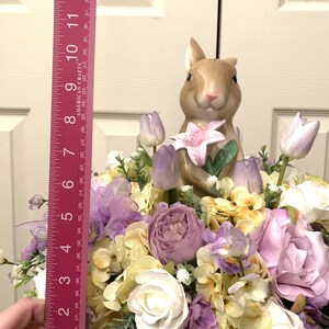 Easter Bunny Rabbit Centerpiece With Lavender, White and Pale Yellow ...