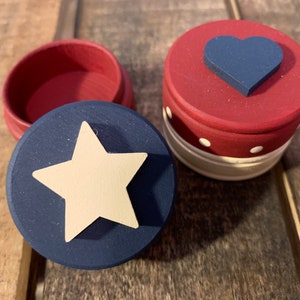 Two Americana Hand Painted Pill Boxes
