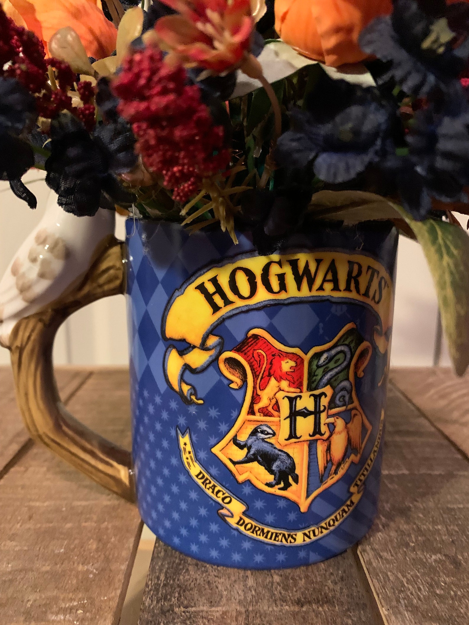 Hogwarts Hedwig Coffee Cup Floral Arrangement Artificial Etsy