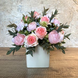 Small Artificial Floral Arrangement in Shades of Pink with Greenery - Everyday Floral
