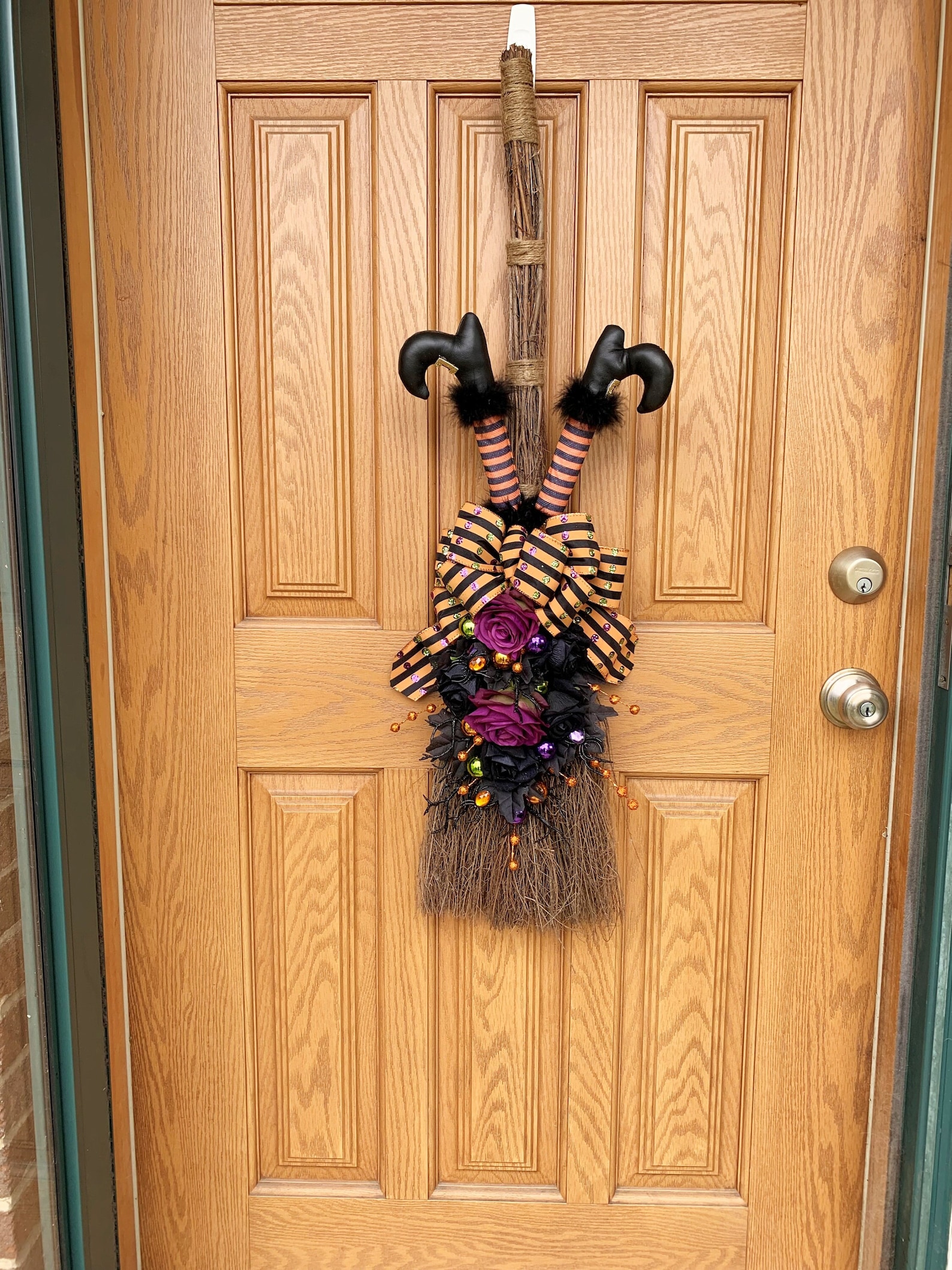Witch Broom Door Hanger Halloween Decoration Witch Decor Etsy