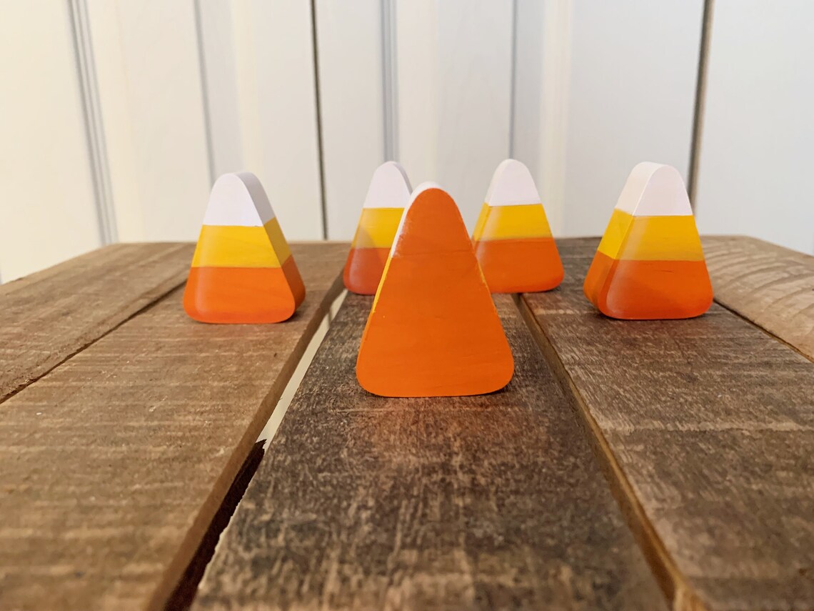 Hand Painted Candy Corn Made of Wood Halloween Candy Corn Etsy