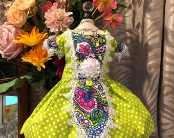 Lacy floral dog dress size medium.