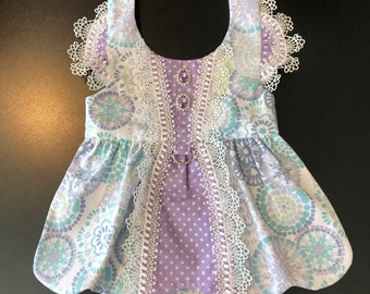 Lacy floral dog dress size small .