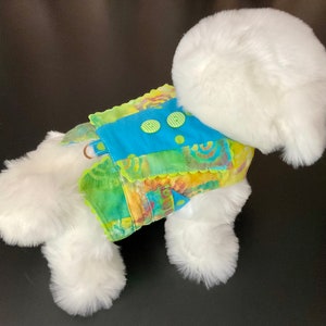 Blue and yellow color dog vest size medium