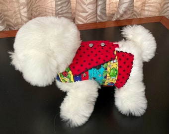 Colorful ladybug dog vest size medium