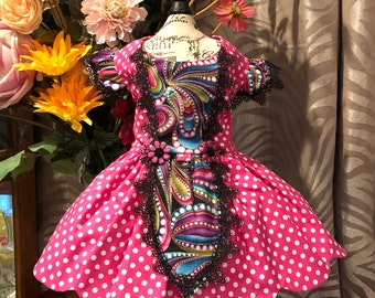 Lacy floral dog dress size medium.