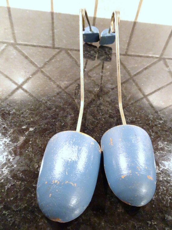 Set Of 2 Unique Primitive Antique Wood and Wire S… - image 5