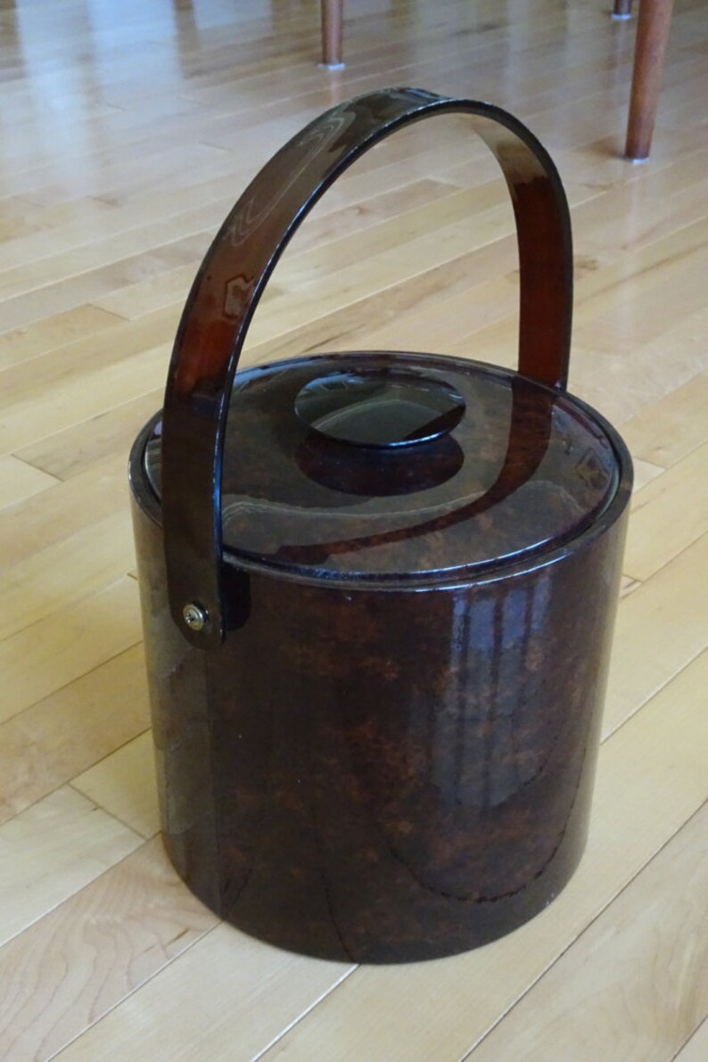 Vintage Fall Brown Ice Bucket Retro Briard USA Ice Etsy