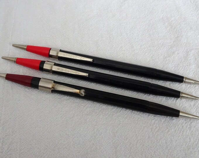 Vintage Autopoint Mechanical Pencils Maroon Dual Red and Black