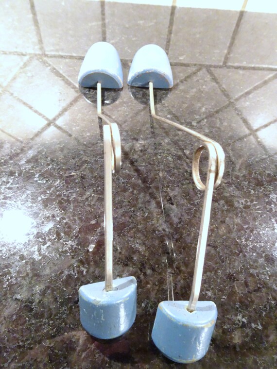 Set Of 2 Unique Primitive Antique Wood and Wire S… - image 2