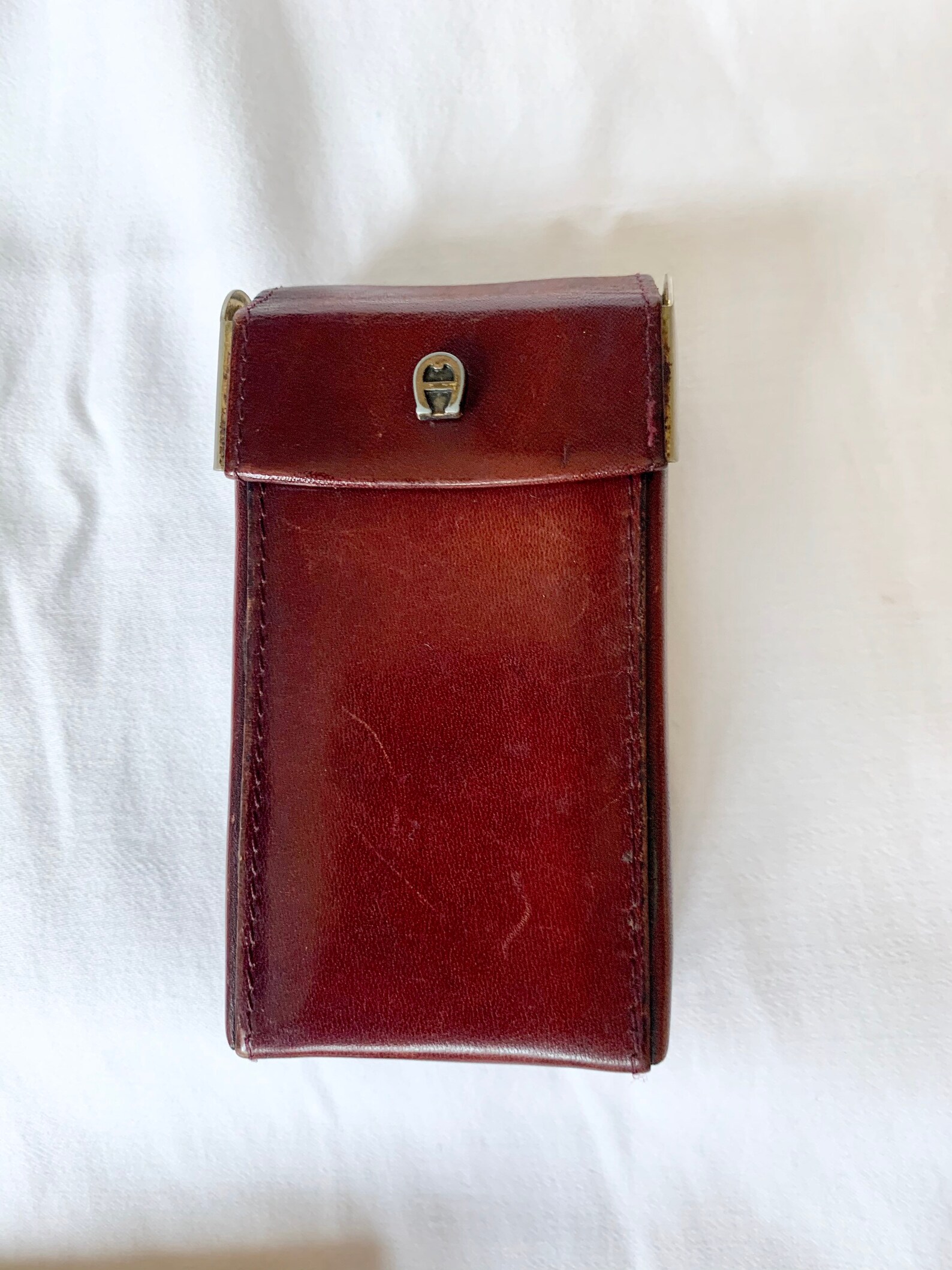 Vintage Etienne Aigner Cigarette Case Dark Maroon Hardside Etsy