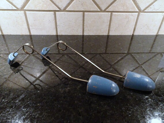 Set Of 2 Unique Primitive Antique Wood and Wire S… - image 1