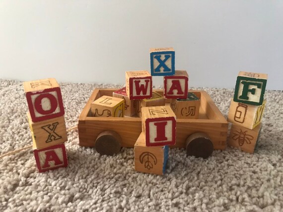 vintage wooden blocks