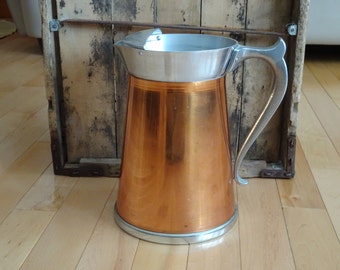 Large Copper Pitch with Handle | Rustic Home Decor | Copper Decorative Water Pitcher | Large Copper Vase | Photo Prop | Copper Pitcher