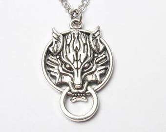 Silver wolf necklace, wolf necklace, wolf charm, sterling silver, silver necklace, wolf charm