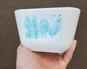 Vintage Pyrex Amish Butterprint Fridgie, Turquoise Refrigerator Dish, Size 501