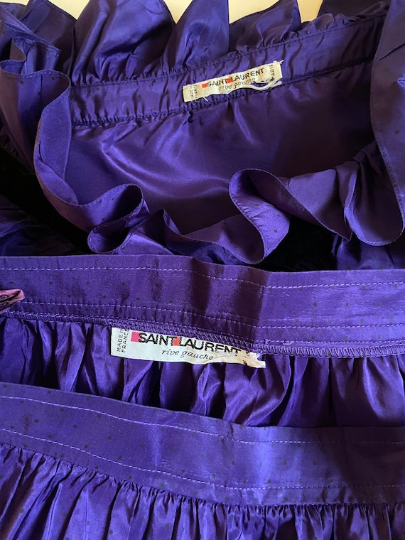 1970s Yves Saint Laurent Rive Gauche purple & bla… - image 7