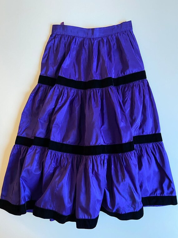 1970s Yves Saint Laurent Rive Gauche purple & bla… - image 5