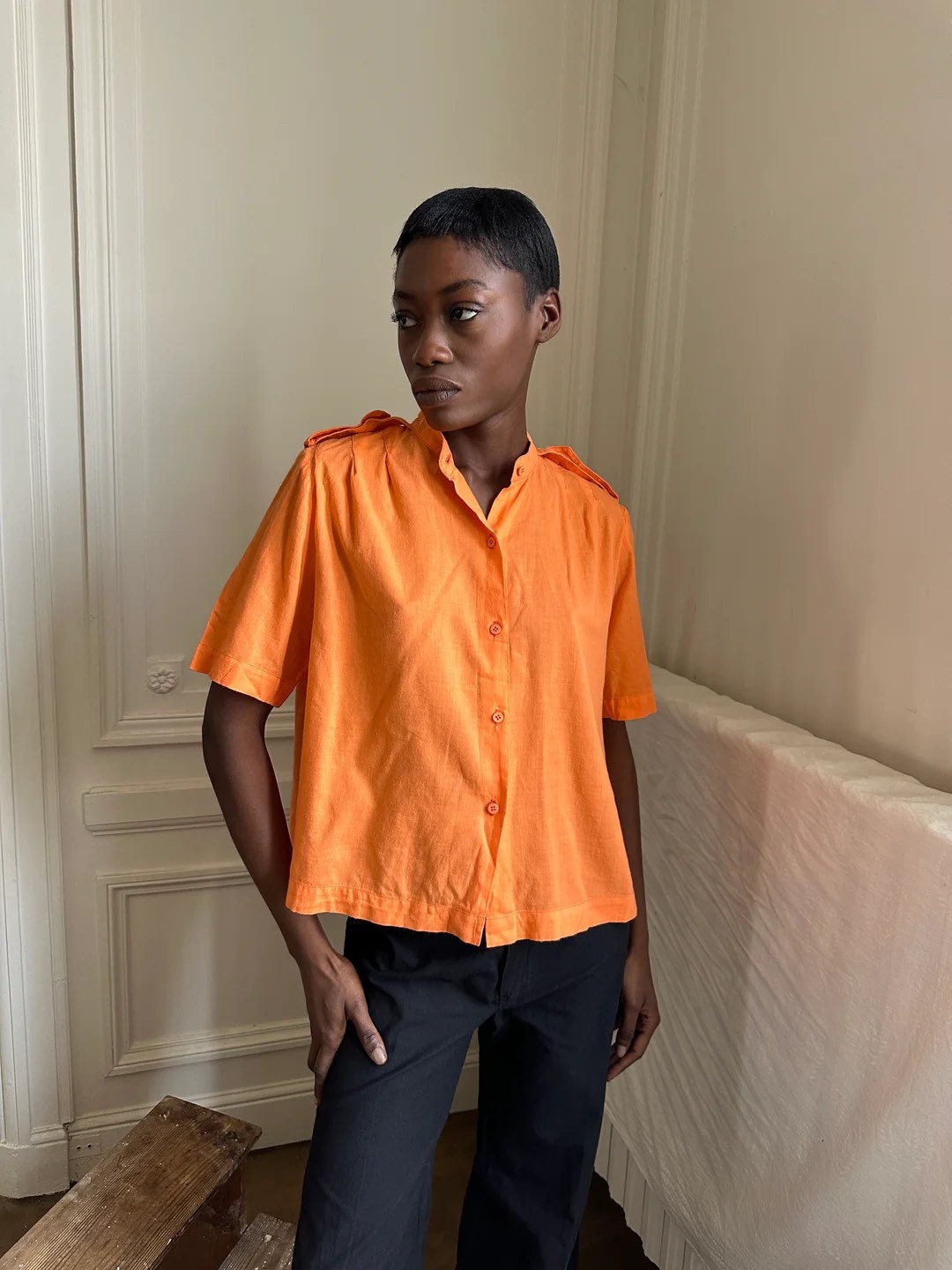 Robe Chemisier Crewcuts été – Manches Courtes Taille 14 – Coton Léger Orange – Très Bon état
