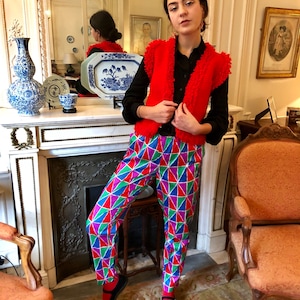 1980s Yves Saint Laurent Rive Gauche harlequin pants / small image 1