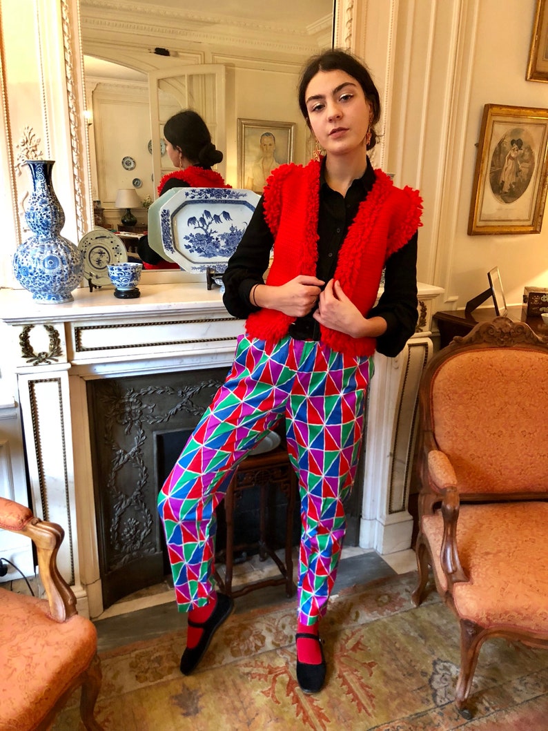 1980s Yves Saint Laurent Rive Gauche harlequin pants / small image 1