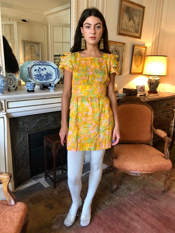 Puffy Sleeve Yellow Dress