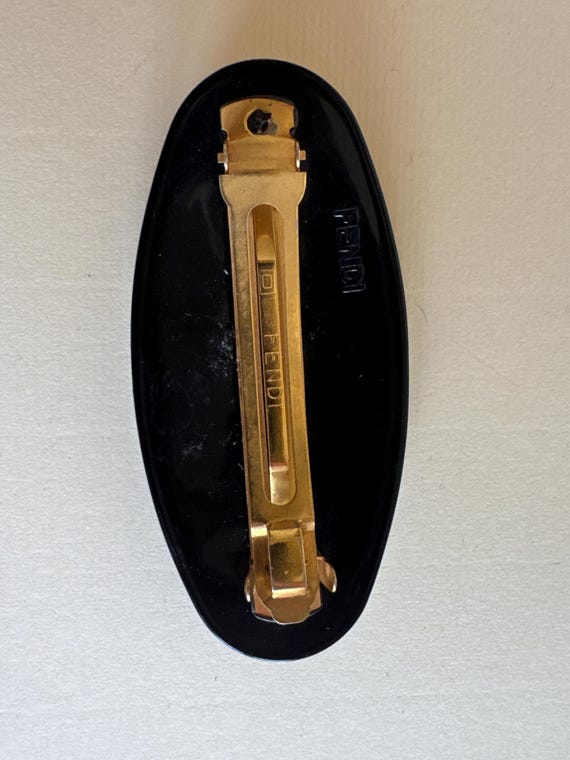 Fendi Black & Gold Brass Hair Barette 90s FENDI Tortoiseshell Hair Clip - Etsy Israel main image 3