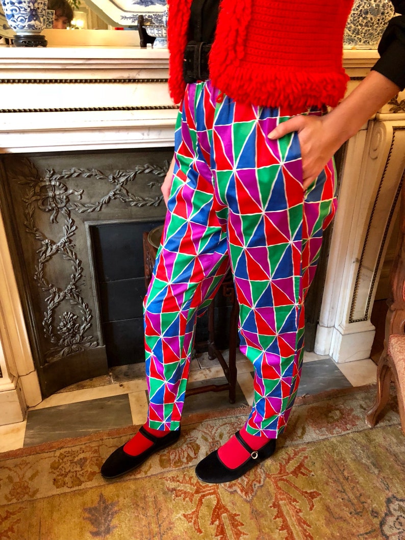 1980s Yves Saint Laurent Rive Gauche harlequin pants / small image 5