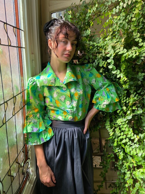 1980s Yves Saint Laurent Rive Gauche bright green