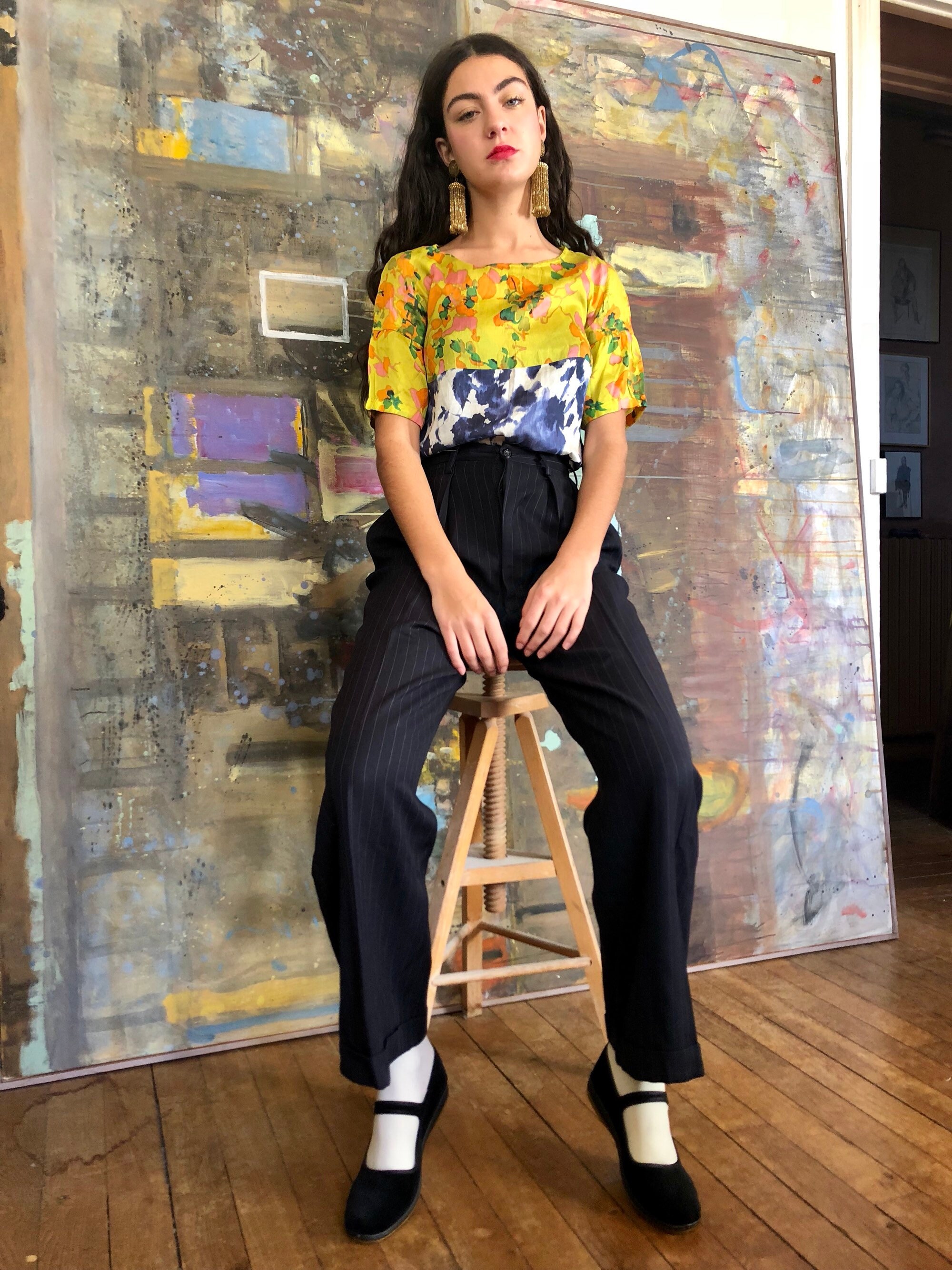 トップス vintage DRIES VAN NOTEN silk tops dr Printed silk shirt - Spring-Summer Women | Dries Van Noten