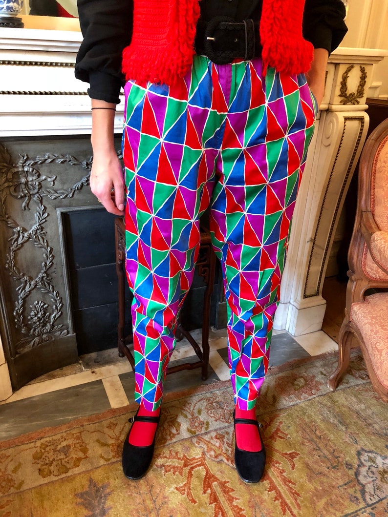 1980s Yves Saint Laurent Rive Gauche harlequin pants / small image 4