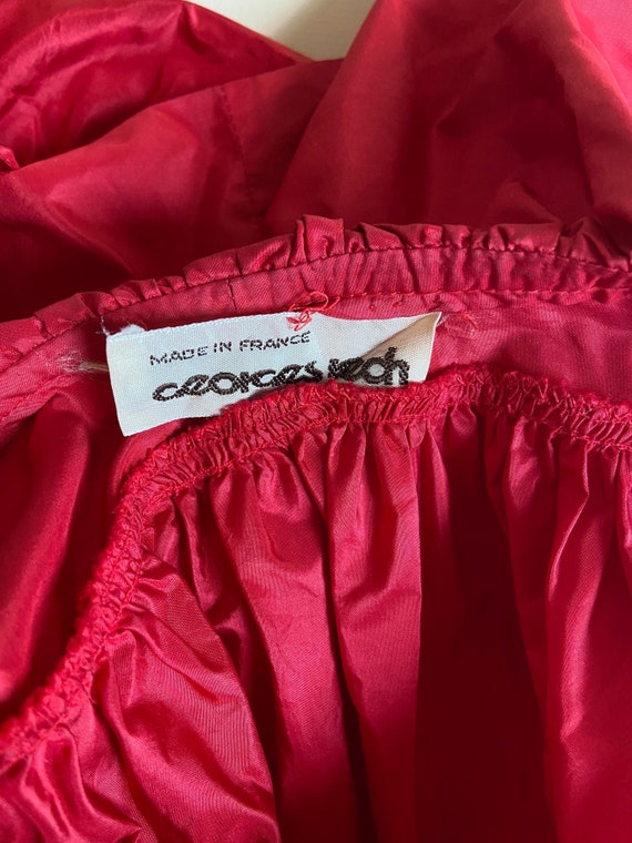 late 1970s French brand Georges Rech red taffeta … - image 8