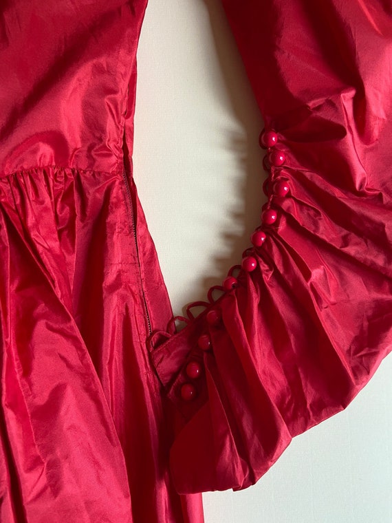 late 1970s French brand Georges Rech red taffeta … - image 7