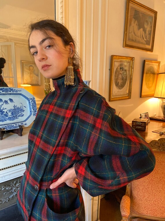 1980s Anne Marie Beretta Navy & Red Plaid Two Piece Jacket - Etsy