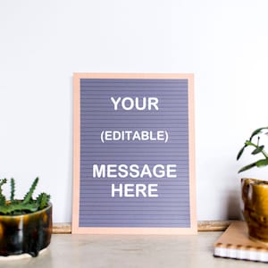 Bearbeitbares Briefbrett Sofortiger Download, veränderbare und druckbare Bretter, benutzerdefiniertes Nachrichtenzeichen, gerahmtes Briefzeichen, Letterboard-Display-Druck