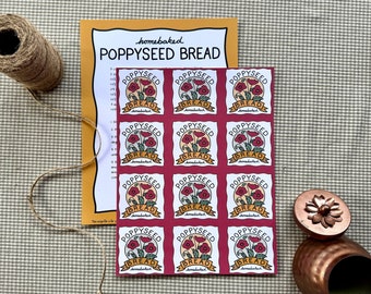 Homemade Poppyseed Bread Label or Tag for DIY Event and Holiday Gift